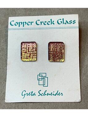 New Copper Creek Glass Stud Earrings by Greta Schneider